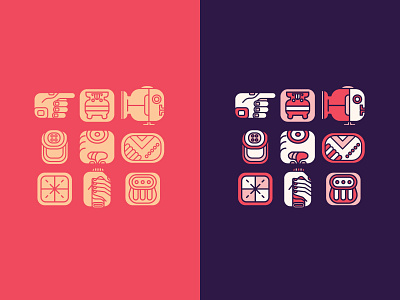 Mayan theme iconography system adobe illustrator branding color palette copan design icon icon set iconography illustration maya mayan vectors