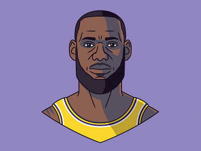 Lebron James Portrait basketball branding cartoon fan art graphic design icon illustration lakers lebron james logo los angeles nba nba playoffs portrait vector