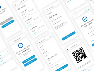 Clean Wireflow for sharing bank accounts bank clean ux ux design white wireflow