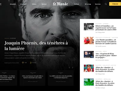 LeMonde redesign dark design news newspaper ui