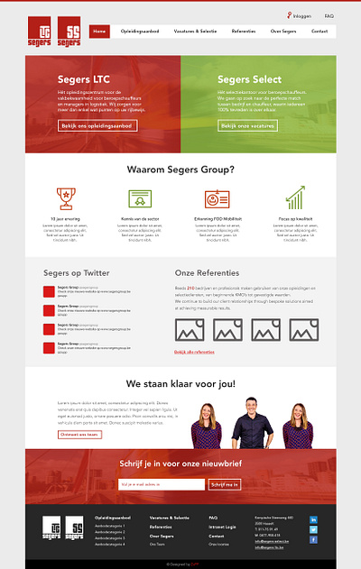 Segers Homepage design homepage icons navigation selection