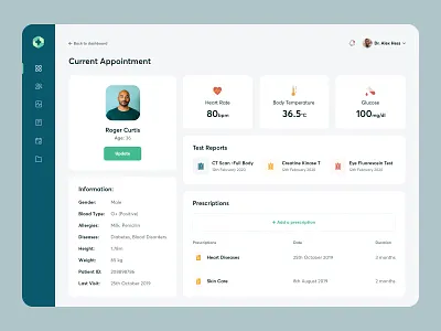 Healthcare Tool - Patient Page abdur rahman sami appointment booking doctor patient application health dashboard healthcare tool ios android ui landing page concept medical marketing seo minimal trendy new trend team oreo dsamivai typography graphic design ux design vector illustration web app design website template