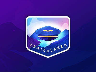 Gamification Badge - Trailblazer aviator badge badge design gamification illustration