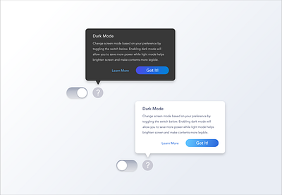 Tooltips - Light vs Dark mode buttons dailyui dark mode illustration more information popup toggle toggle switch tools tooltip tooltips ui ui element ux