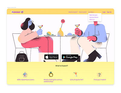 Landing Page #DailyUI 003 couple dailyui dating datingapp figma landingpage love