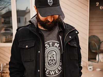 Brewery Logo on Shirt branding branding and identity brewery branding brewery logo brewing company design logo monoline tshirt design type vector