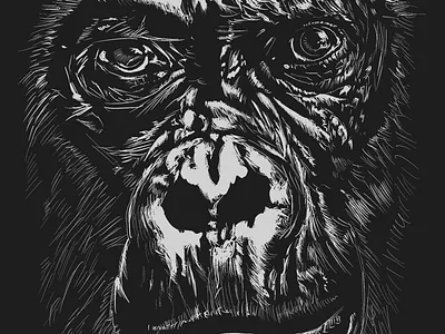 Line art gorilla