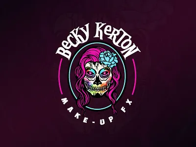 RAINBOW GLITTER SKULL LOGO DESIGN case studies casestudy dribbble gothic horror logo logo artist logo design logo designer logo designing logodesigner makeup artist prosthetics rainbow rainbow skull shot skull skull art skull logo skulls