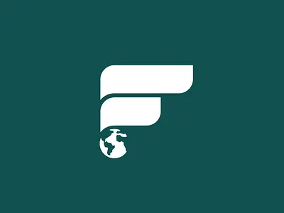 F logo (foundation) earth f f logo flat foundation globe green health logo design rotterdam sustainable world