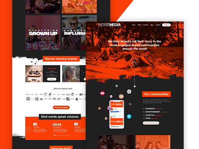 Noise Media Agency Homepage agency website clean design interface marketing mockup ui ux web web design website