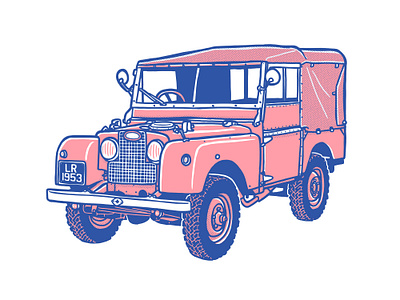 Landy design handdrawn illustration landrover series1