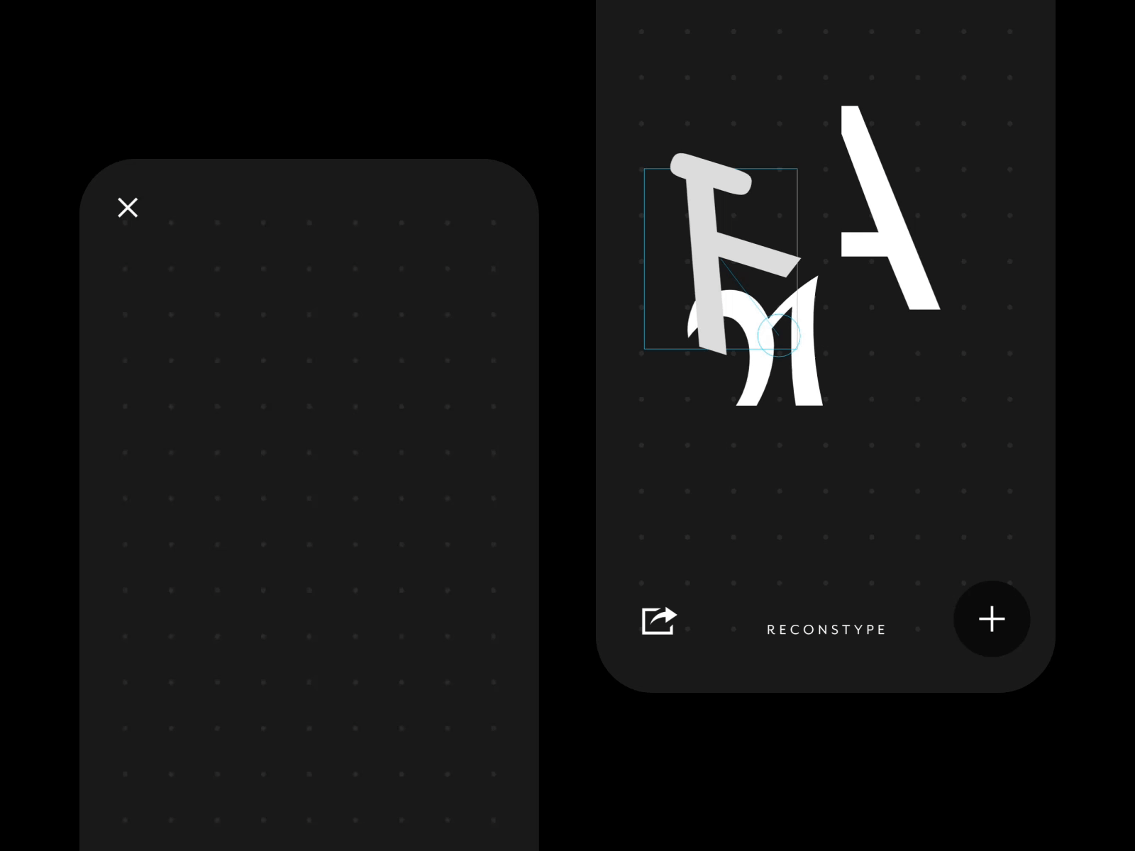 Reconstype Digital Typography Experiment canvas clean dark digital experiment html5 reconstype thinkingroom typography