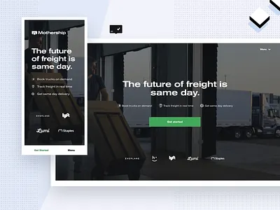 New Mothership Website 2020 cargo code freight future launch product product design shipping website