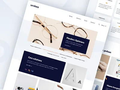 Unikoo website abstract blue brand brand identity branding logo rebranding shapes webdesign website white yellow