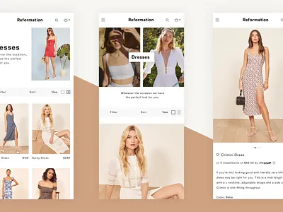 Reformation - Mobile animation design ecommerce fashion interaction interaction design interactions interface motion shopping ui web