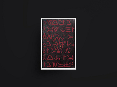 Darth Maul Poster design flat illustration minimal series starwars texture typography