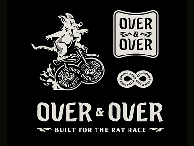 Over & Over branding kit branding design doodle illustration infinity infinity symbol lettering logo motorcycle rat typography vector