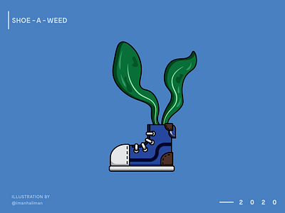 S(ho)e - A - Weed art artwork flat flatdesign graphic graphicdesign illustration illustrator minimalist ocean sea seaweed shoes simpledesign simpleillustration trash ui vector wallpaper weed