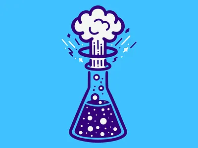 See Everything as an Experiment badge badge design beaker brand identity design branding branding design design experiment experimental explosion flask icon illustration logo logo design science