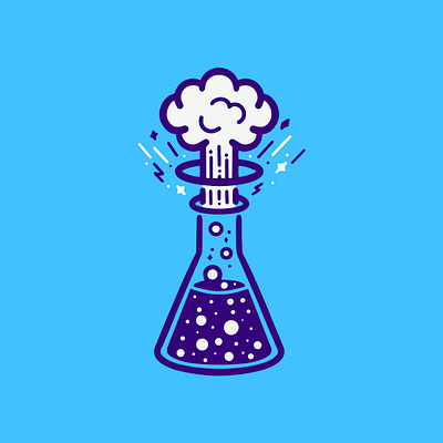 See Everything as an Experiment badge badge design beaker brand identity design branding branding design design experiment experimental explosion flask icon illustration logo logo design science