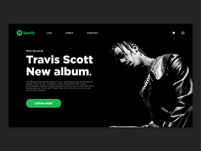 Daily UI 03 | Landing Page! 🎶 branding branding design daily ui dailyui dailyui 003 design designinspiration dribbble graphicdesign graphicdesigner spotify typography ui ui design