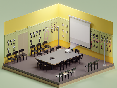 Metabox room 3d b3d blender illustration isometric low poly metabox metadesign render room