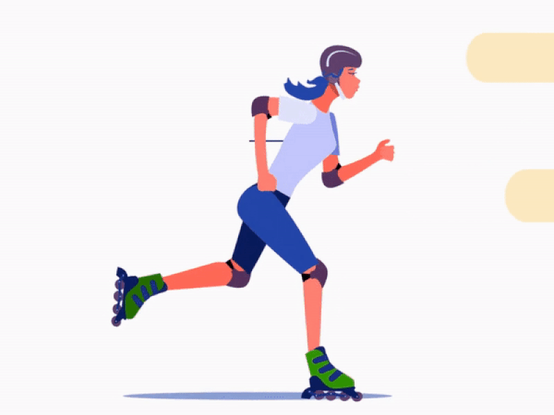 girl on wheels gif motion graphics