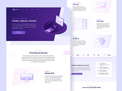 Landing page branding conversion design gradient illustrations landing page marketing site purple seo slanted ui ux web web design webflow