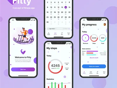 Fitty iOS app app design design fitness app ios ui uiux