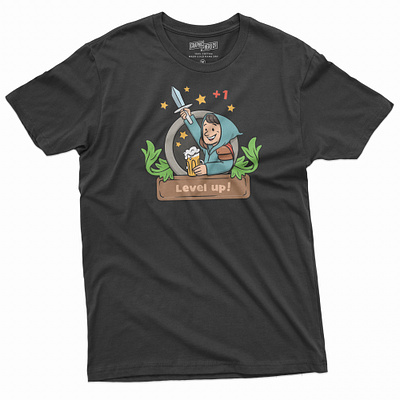 Level up! adventure adventurer badge digital illustration dnd dungeons and dragons fantasy gamer gaming hero illustration level up leveling roleplaying tshirt design