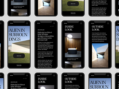 Achitecture Website Mobile View architecture layout minimal mobile app mobile design modern photography typography webdesign website