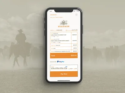 Daily UI 002 checkout dailyui dailyui 002 design iphone layout mobile mobile ui retro stetson ui ux vintage web design