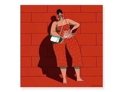 She's a brick... house brick brickhouse curvy curvygirl drawing house illustration procreate red