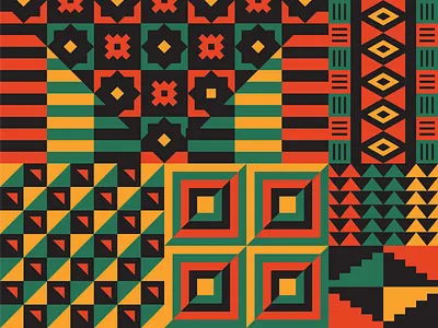 Black Joy Parade black black history month black joy parade geometric green illustration kente lyft oakland parade pattern patterns red shapes yellow