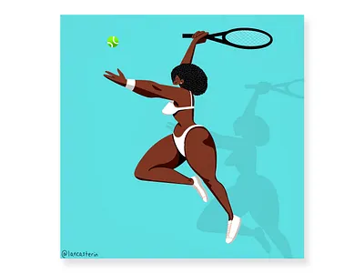 The big serve athleticgirl curvy curvygirl girlathlete illustration procreate serve tennis tennisgirl