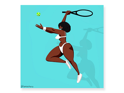 The big serve athleticgirl curvy curvygirl girlathlete illustration procreate serve tennis tennisgirl