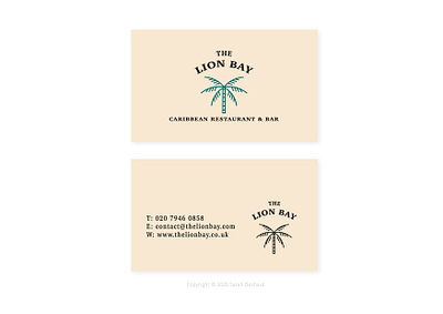 The Lion Bay Business Cards branding businesscard caribbean creative design digital graphic design illustration logo palm tree tropical vector