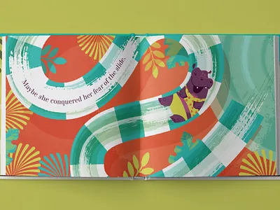 Hip Hooray, Hippo, slide spread childrens book illustration kickstarter vector