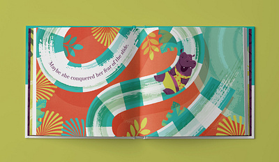 Hip Hooray, Hippo, slide spread childrens book illustration kickstarter vector