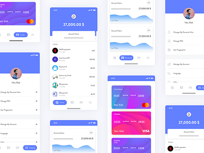 Mobile Banking app account adobe xd bank banking banking app branding business card clean credit card credit card checkout expenses finance app mobile banking pfm
