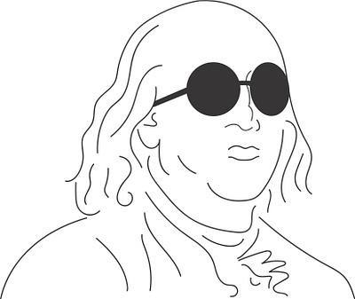 Ben Frank benjamin franklin drawing drawings founding father fun illustration line quick quirky sketch sunglasses