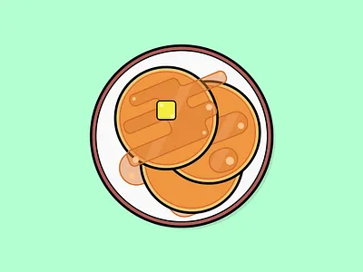 #40 Pancakes 100daysofillustration 100daysofillustrationrp butter food illustration illustrator ipad pancakes procreate syrup yum