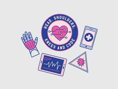 Badge Design for Code Like a Girl adobe illustrator badge badge design camp iconography icons vector