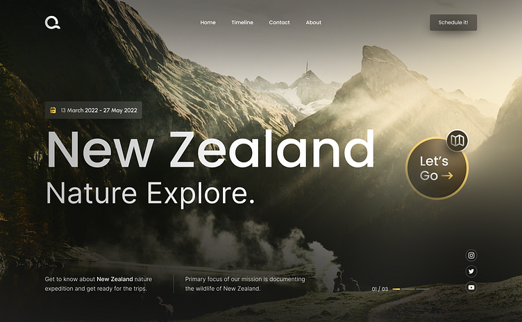 New Zealand Nature Explore Travel Landing Page by Fauzi Akmal for ...