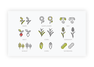 ICON SET agricultural flat icon icons illustration