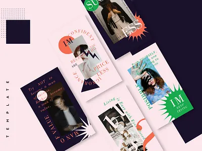 Instagram Stories Template abstract art branding brutalist design graphic elegant girl hypebeast illustration instagram instagram post instagram story instagram story template portfolio quotes red simple social media pack stories story
