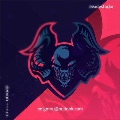 Demon demon evil logo mascotlogo premadelogo skull