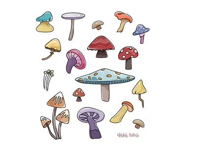 Mushrooms doodles foodies foodillustration illustration illustrator mushrooms vector