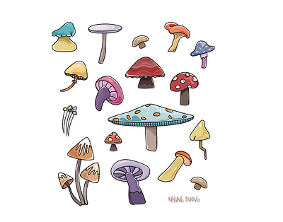 Mushrooms doodles foodies foodillustration illustration illustrator mushrooms vector