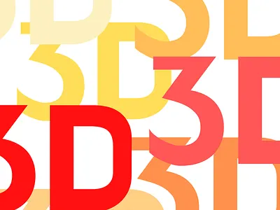 3D Multiple Coloured canva concept design number orange poster red three three dimensional white yellow